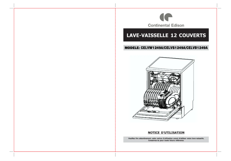 Page n°1 - Manuel utilisateur Continental Edison CELVW1249A