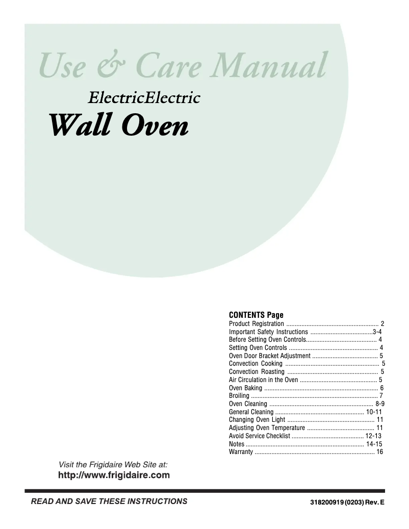 Page 1 de la notice Manuel utilisateur Frigidaire GLEB30T8CS