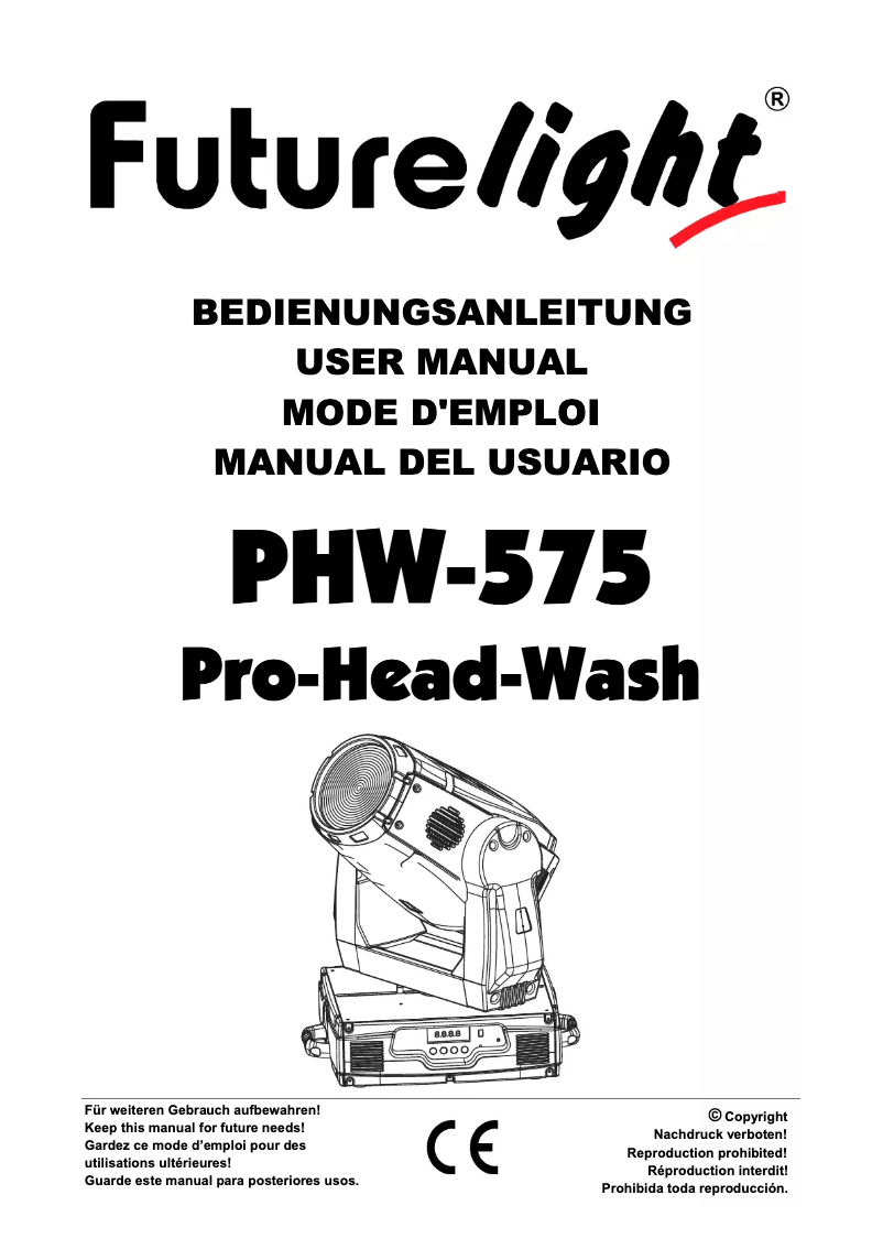 Page n°1 - Manuel utilisateur Futurelight PHW-575