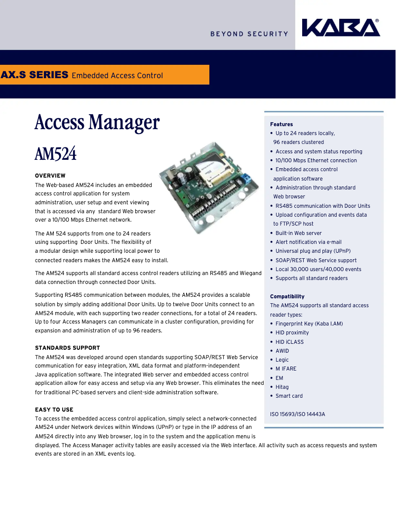 Page 1 de la notice Brochure Dormakaba Axial Ax.S