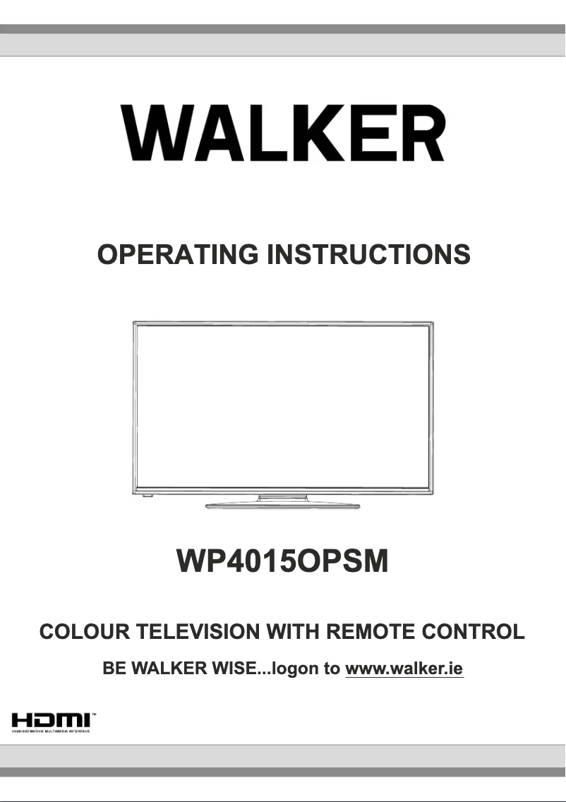 Page n°1 - Manuel utilisateur Walker WP4015OPSM