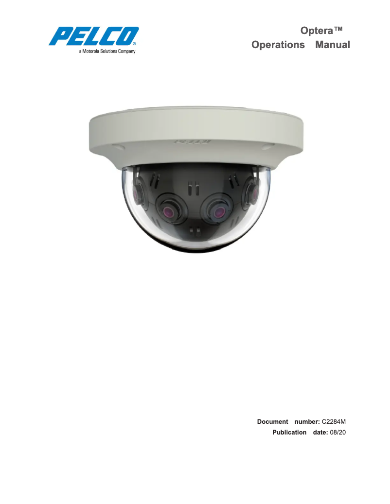 Page 1 de la notice Manuel utilisateur Pelco Optera IMM12036-B1I