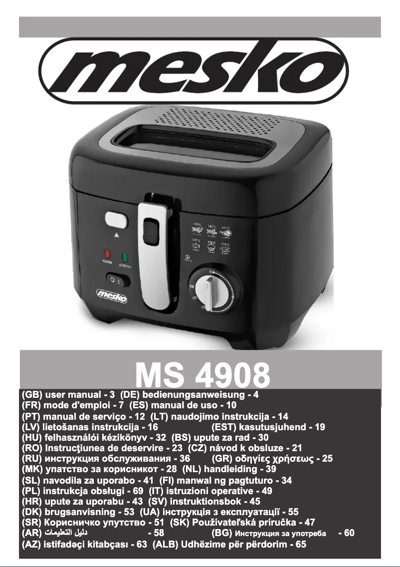 Page 1 de la notice Manuel utilisateur Mesko MS 4908