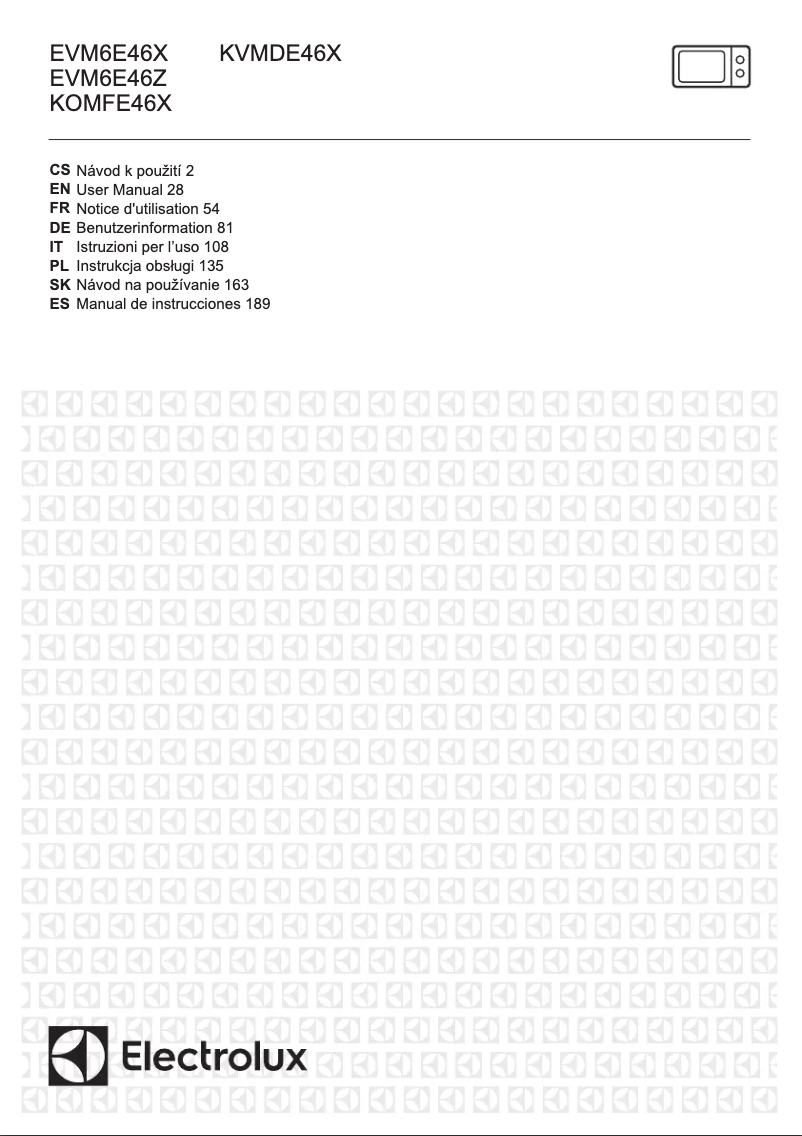 Page n°1 - Manuel utilisateur Electrolux KOMFE46X