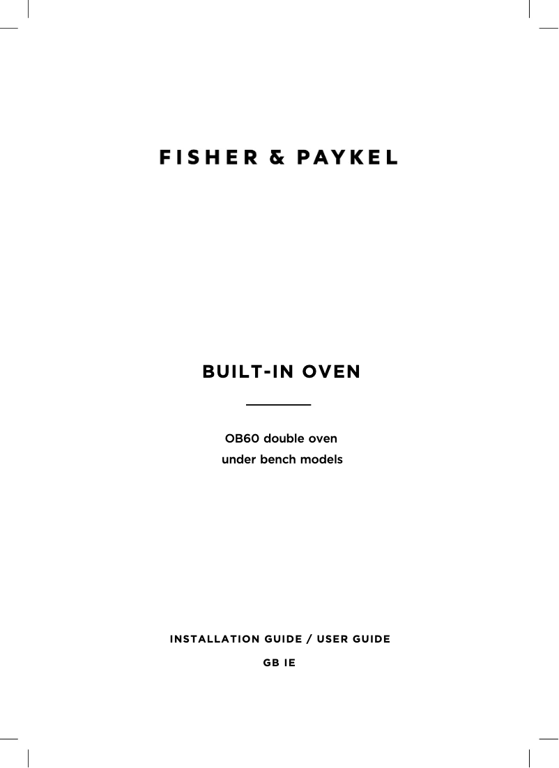 Image de la première page du manuel de l'appareil OB60HDEX4