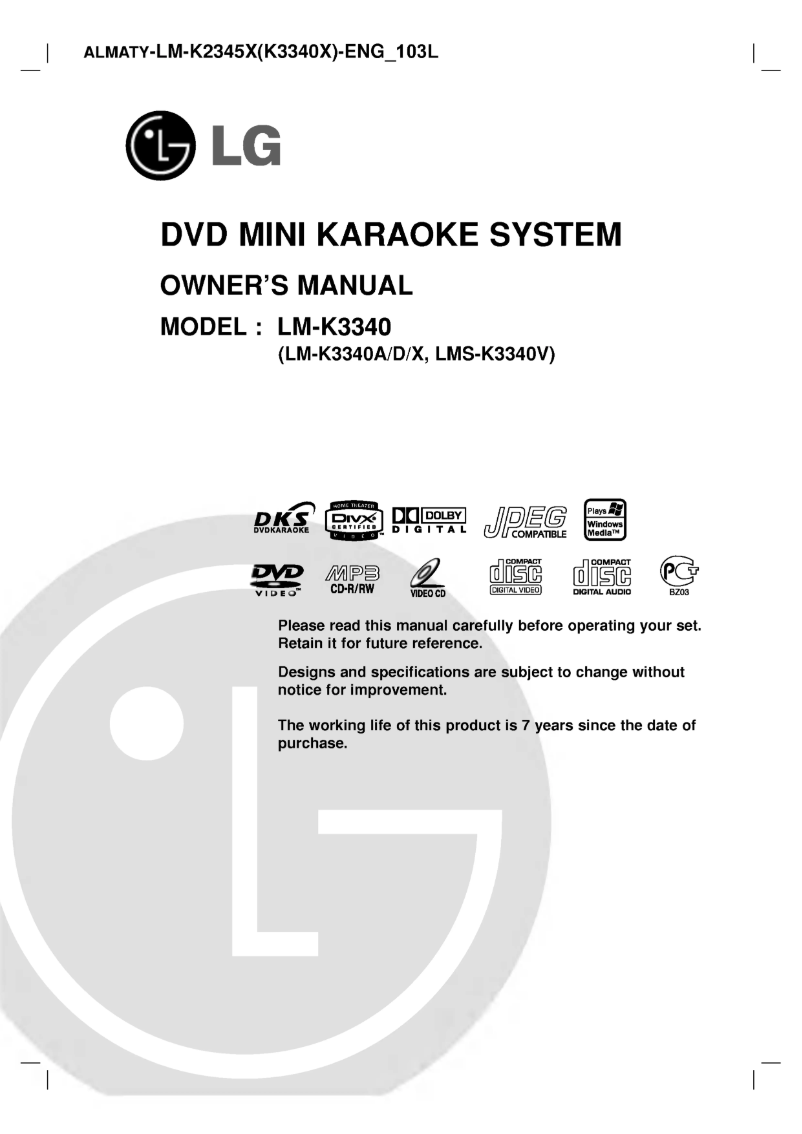 Page 1 de la notice Manuel utilisateur LG LM-K2345X