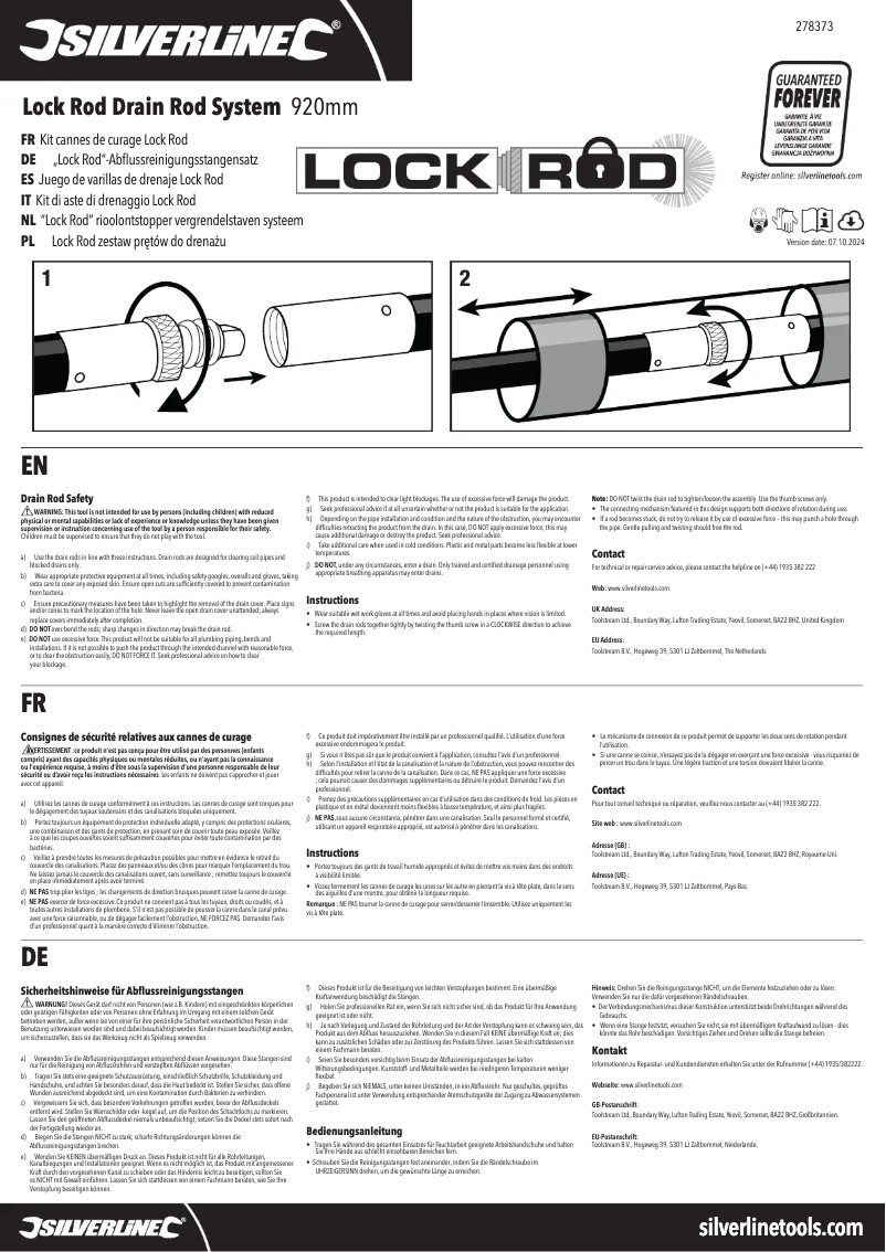 Image de la première page du manuel de l'appareil 278373