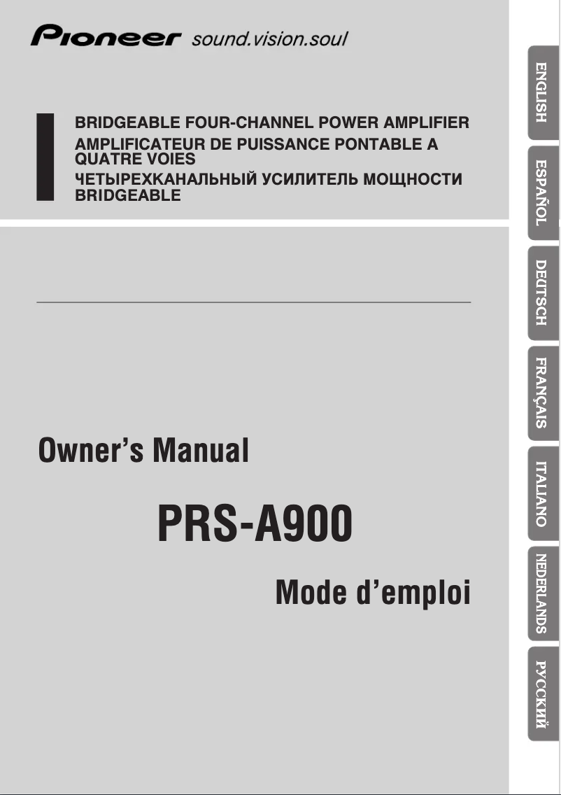 Image de la première page du manuel de l'appareil PRS-A900