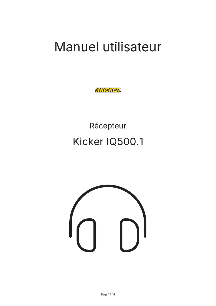 Image de la première page du manuel de l'appareil IQ500.1