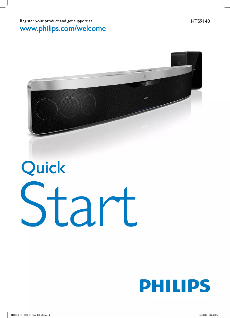 Image de la première page du manuel de l'appareil HTS9140