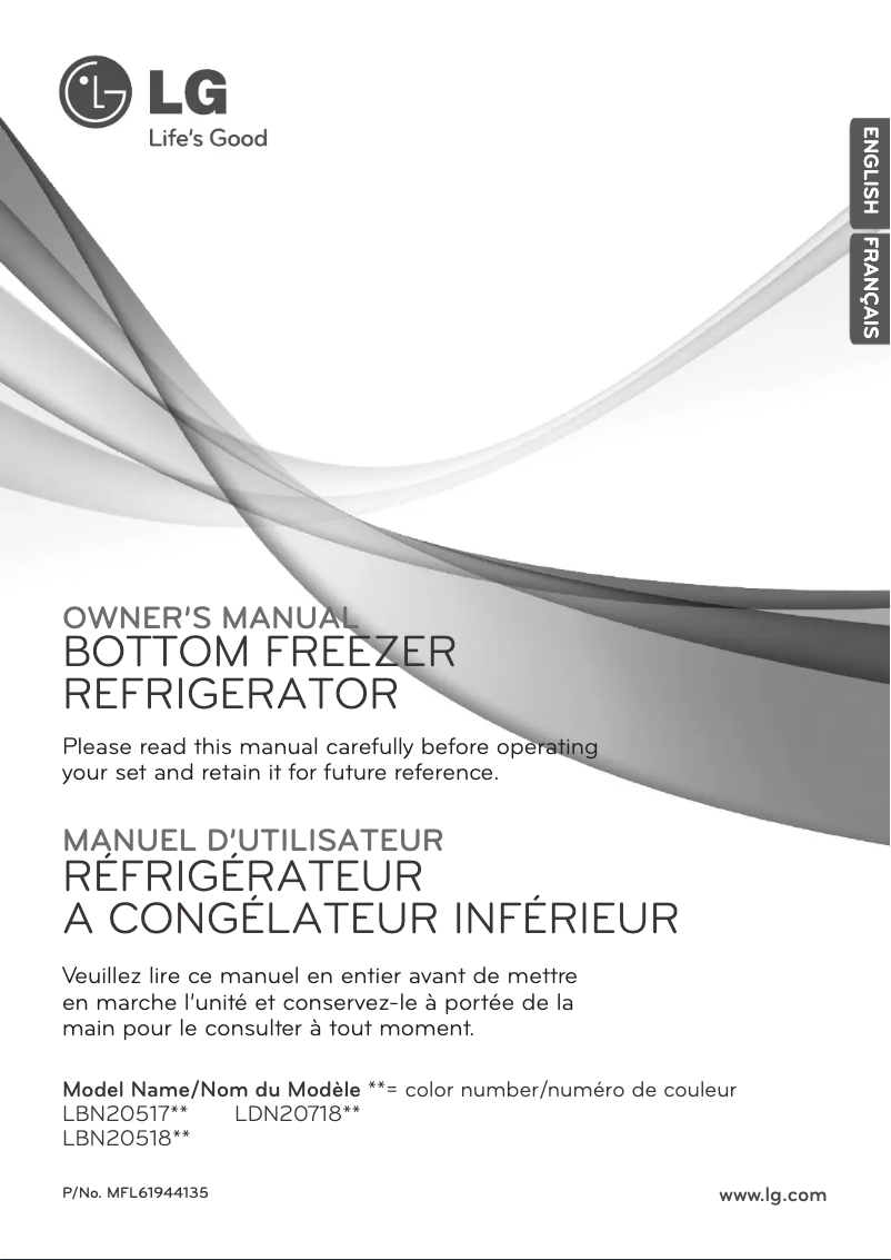 Page 1 de la notice Manuel utilisateur LG LBN20517BK