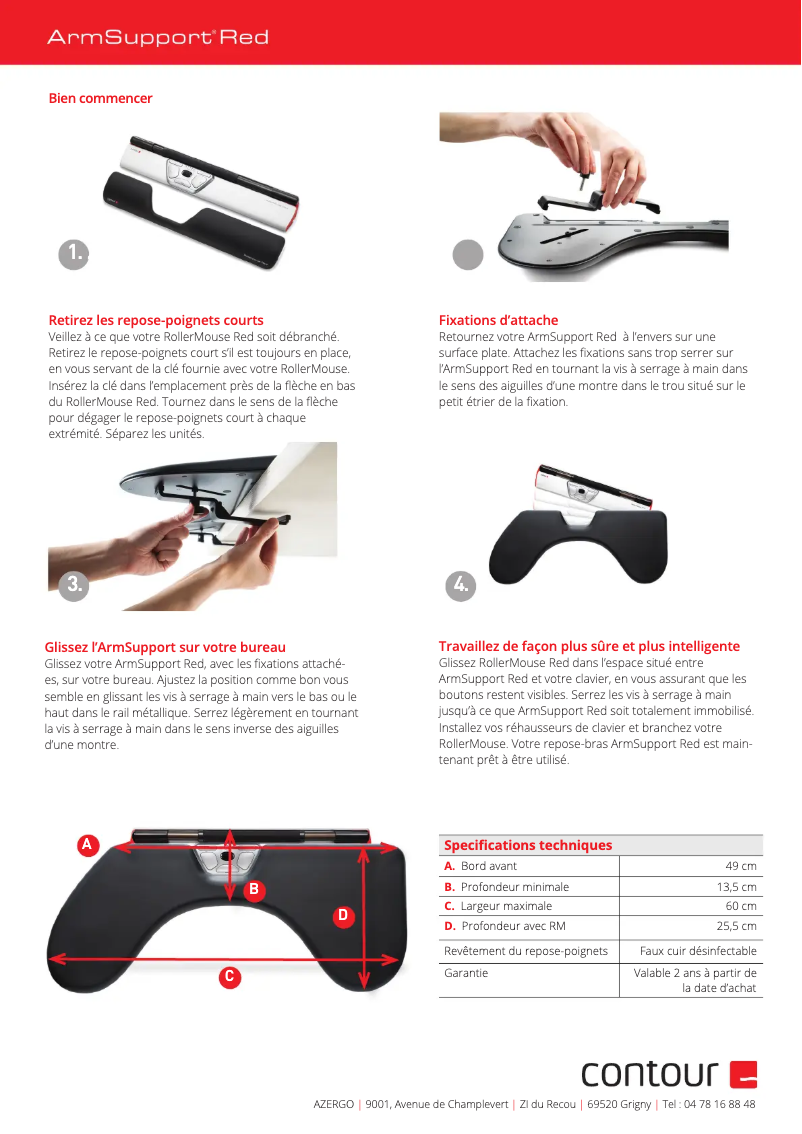 Image de la première page du manuel de l'appareil ArmSupport Red