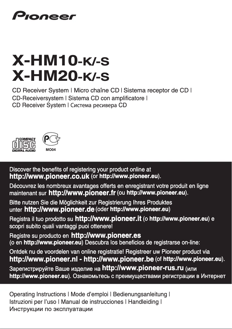 Page n°1 - Manuel utilisateur Pioneer X-HM20