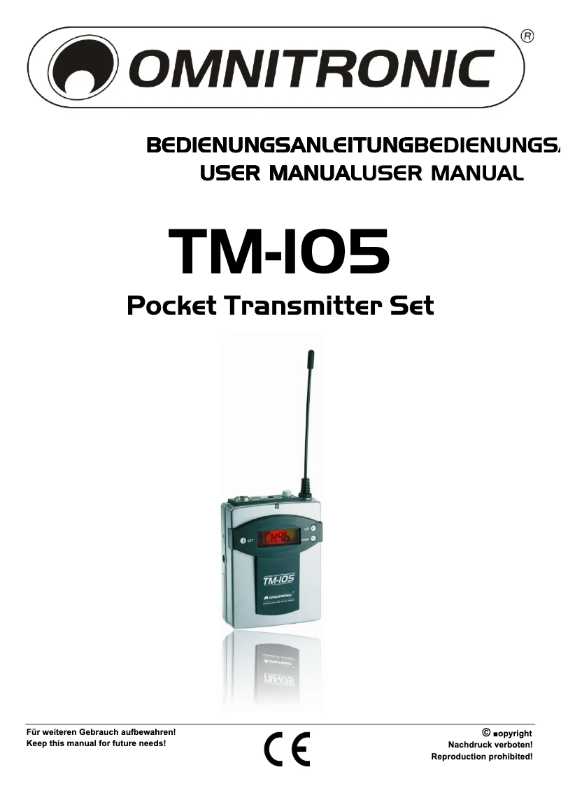 Página 1 del manual Manual de usuario Omnitronic TM-105