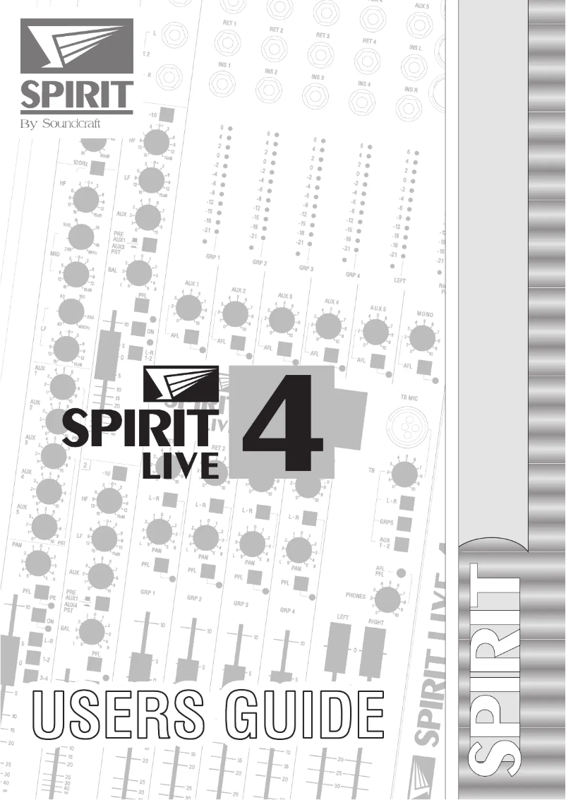 Page n°1 - Manuel utilisateur Soundcraft Spirit Live 4