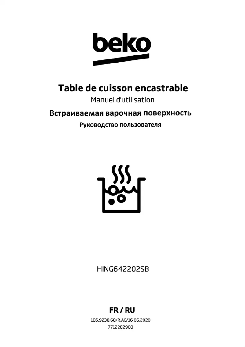 Page 1 de la notice Manuel utilisateur Beko HING642202SB