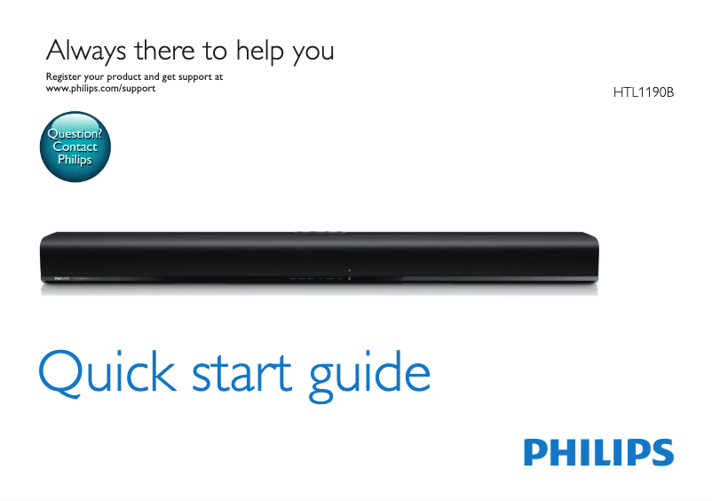 Page n°1 - Guide de démarrage rapide Philips HTL1190B