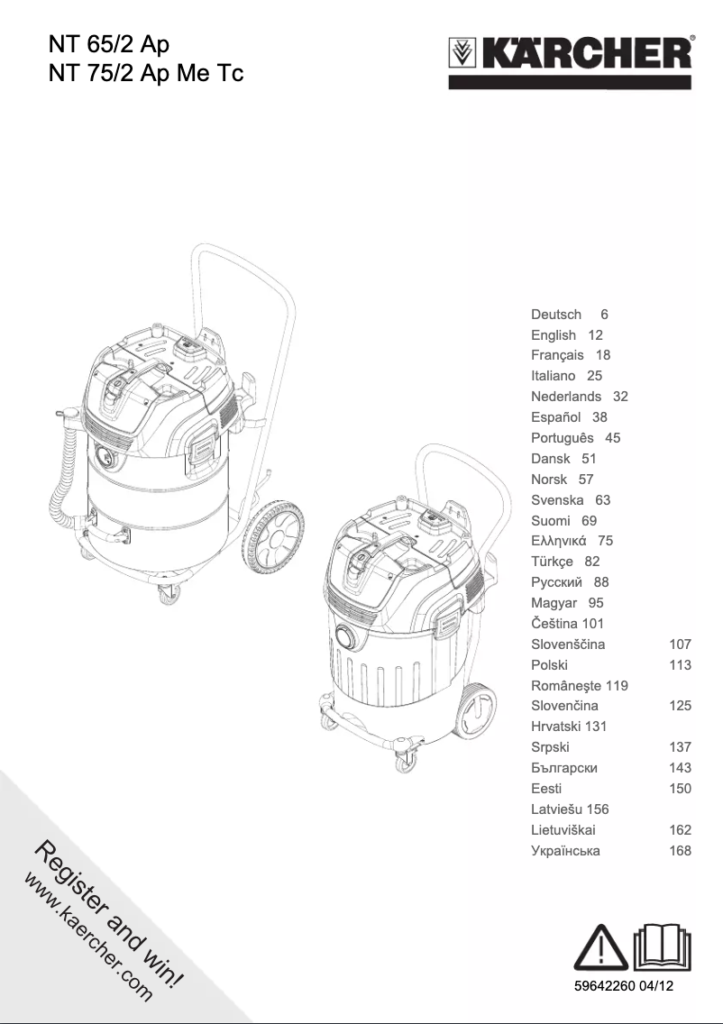 Page n°1 - Manuel utilisateur Kärcher NT 65/2
