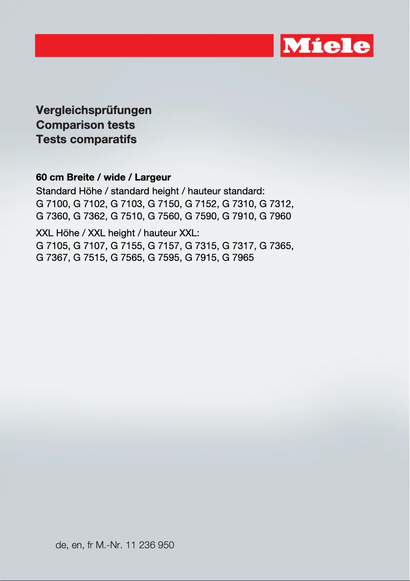 Page n°1 - Manuel utilisateur Miele G 5430 SC SL Active