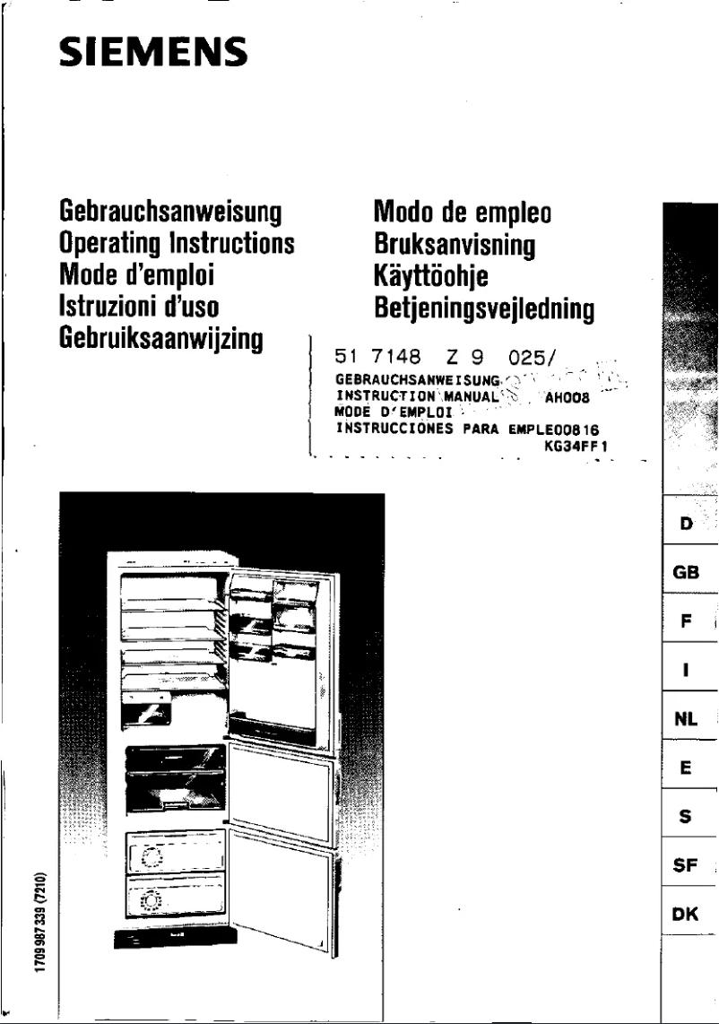 Page n°1 - Manuel utilisateur Siemens KG33F02