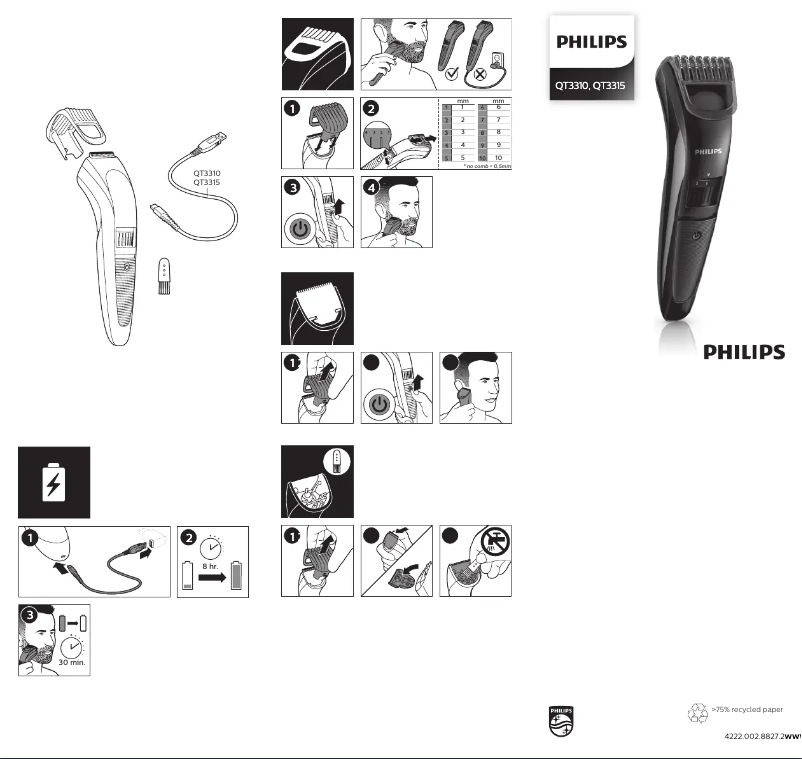 Page 1 de la notice Manuel utilisateur Philips Series 3000 QT3315