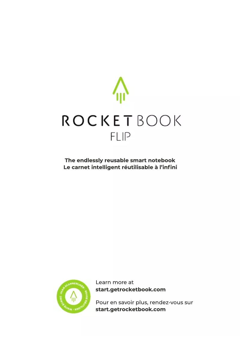 Page 1 de la notice Manuel utilisateur Rocketbook Flip Letter
