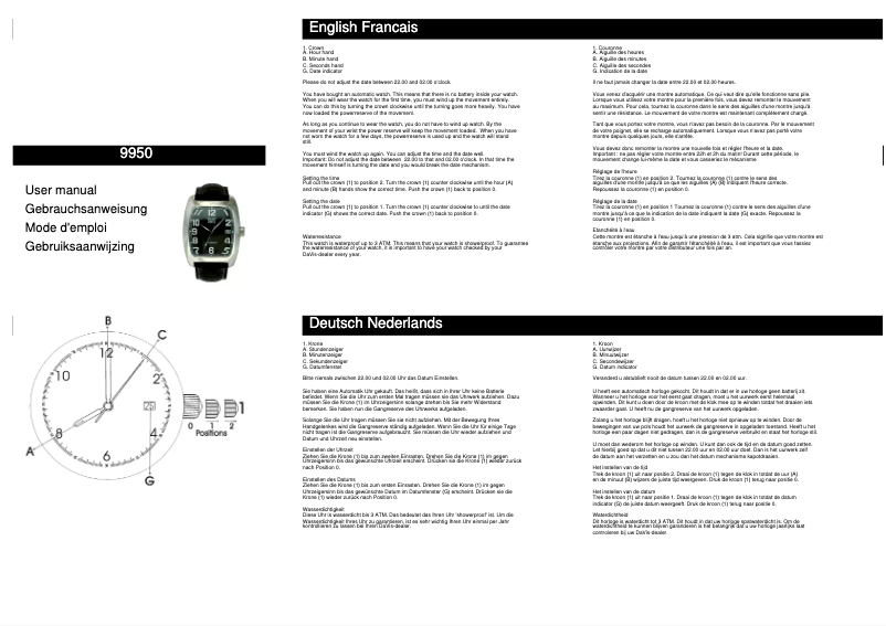 Image de la première page du manuel de l'appareil 9950