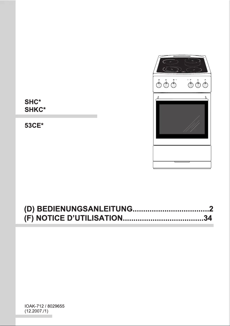 Page 1 de la notice Manuel utilisateur Amica SHC 11152 W