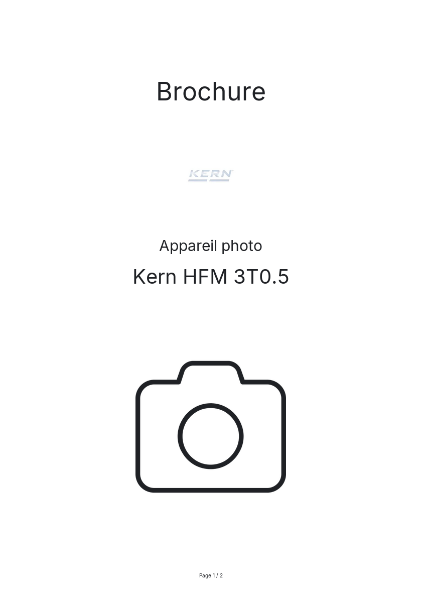 Page n°1 - Brochure Kern HFM 3T0.5