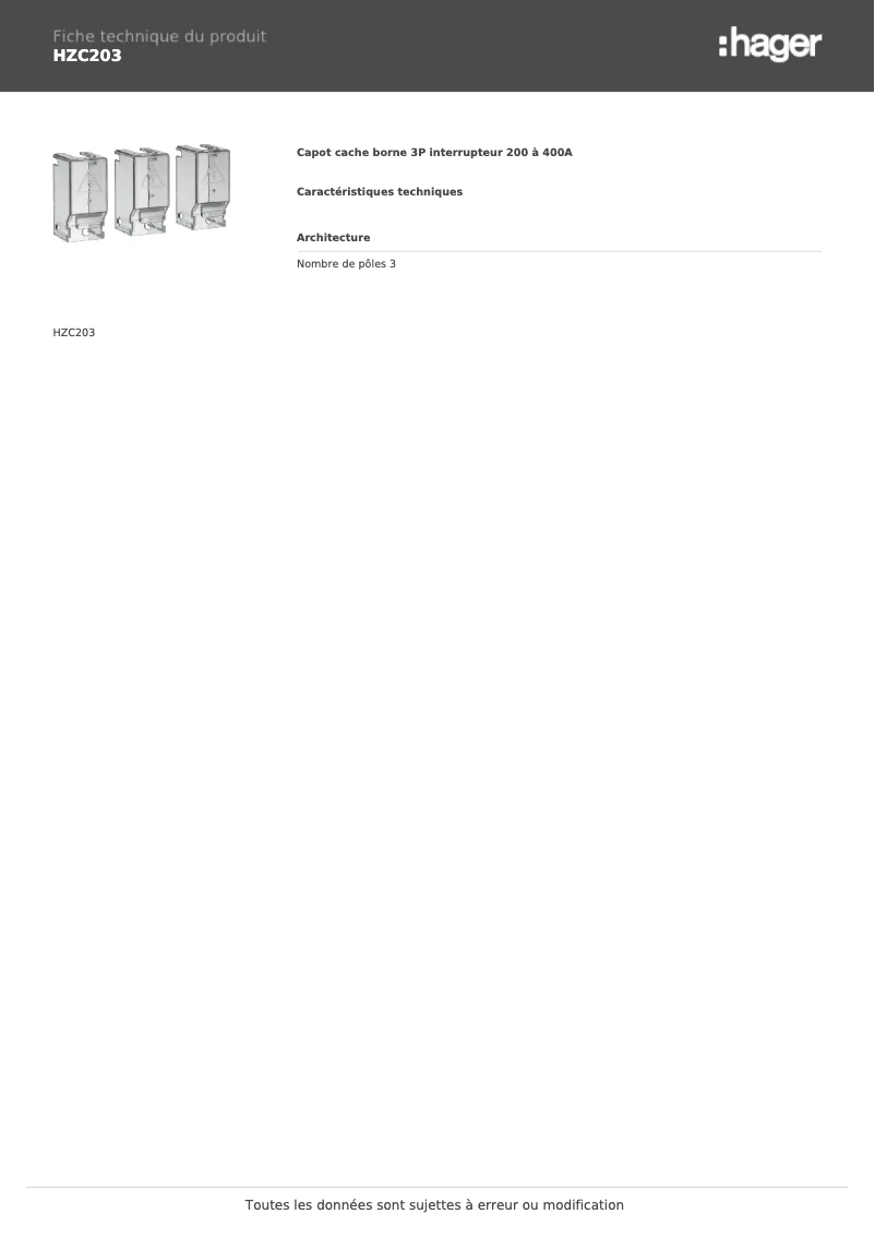 Image de la première page du manuel de l'appareil HZC203