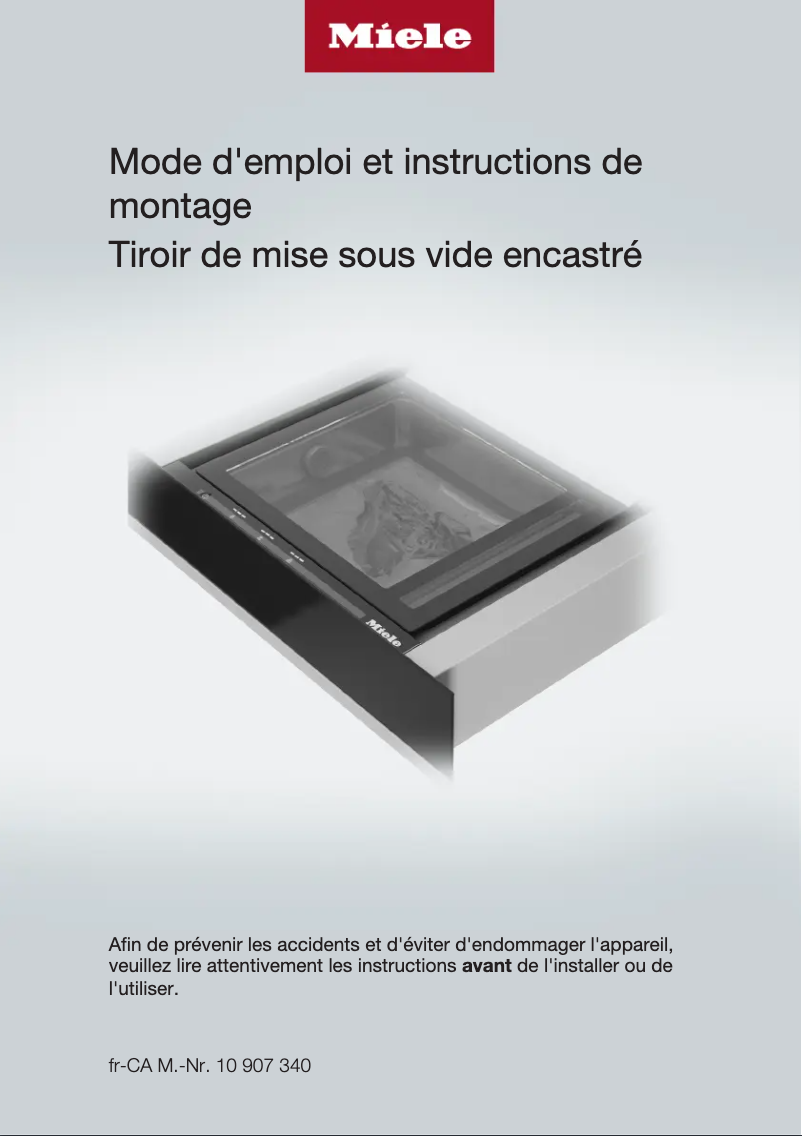 Page 1 de la notice Manuel utilisateur Miele EVS 6114