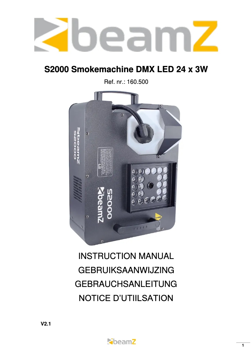 Image de la première page du manuel de l'appareil S2000 160.500