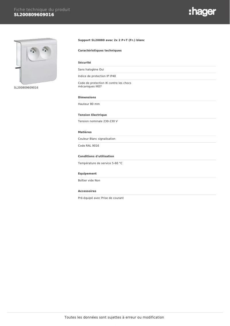 Image de la première page du manuel de l'appareil SL200809609016