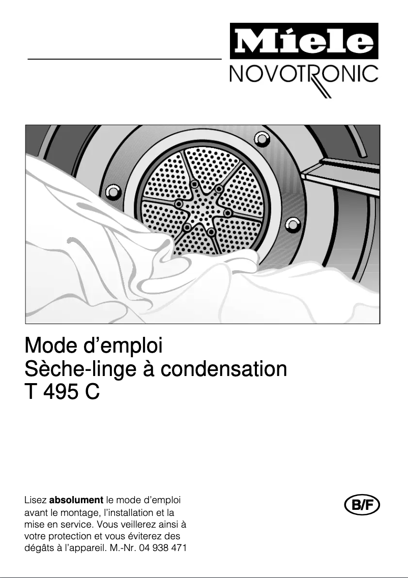 Page n°1 - Manuel utilisateur Miele Novotronic T 495 C