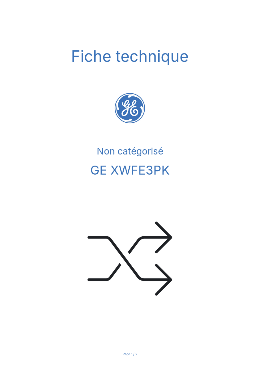 Page n°1 - Fiche technique GE XWFE3PK