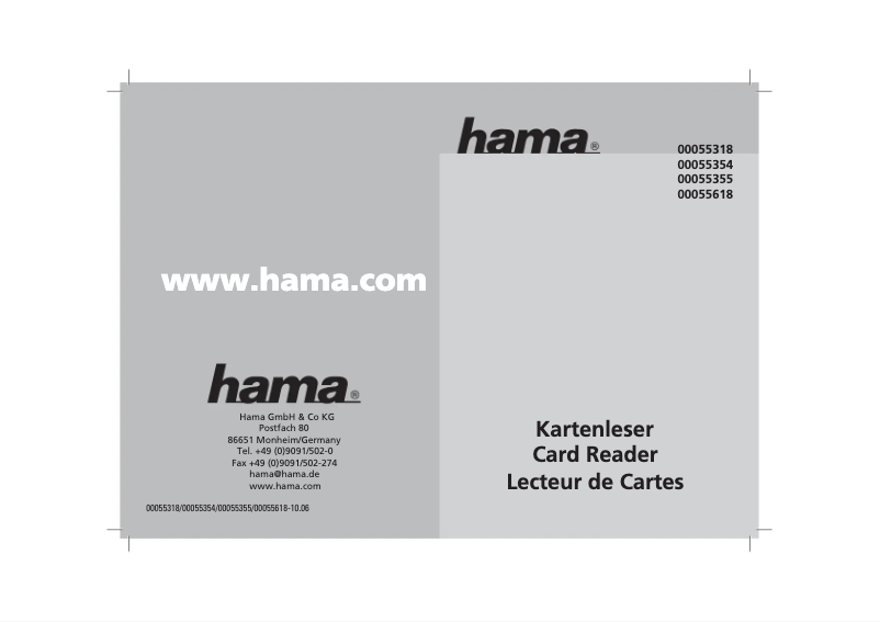 Página 1 del manual Manual de usuario Hama 00055318