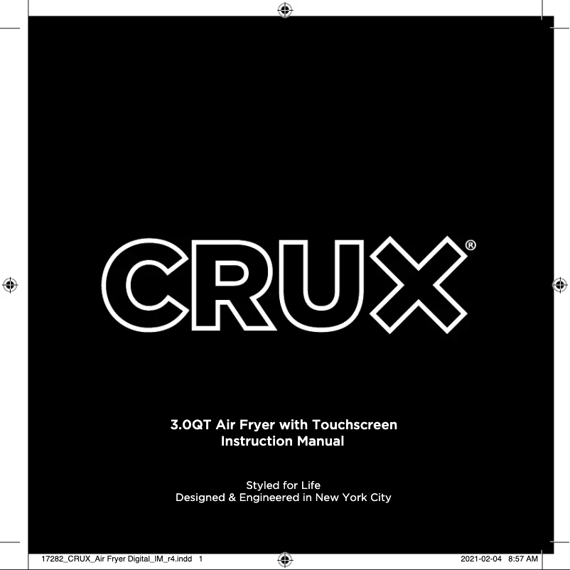 Página 1 del manual Manual de usuario CRUX 3.0QT Air Fryer with Touchscreen