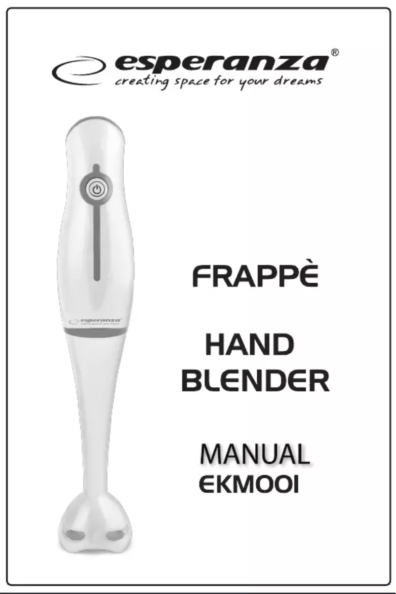 Page 1 de la notice Manuel utilisateur Esperanza Frappè EKM001