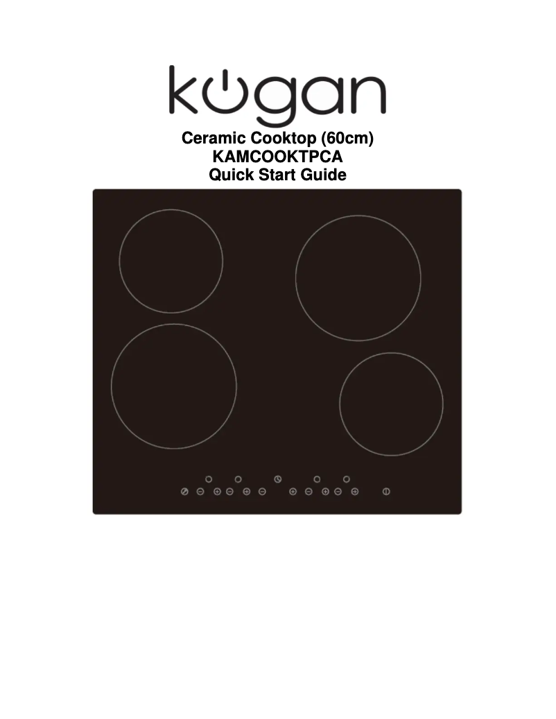 Page 1 de la notice Manuel utilisateur Kogan KAMCOOKTPCA
