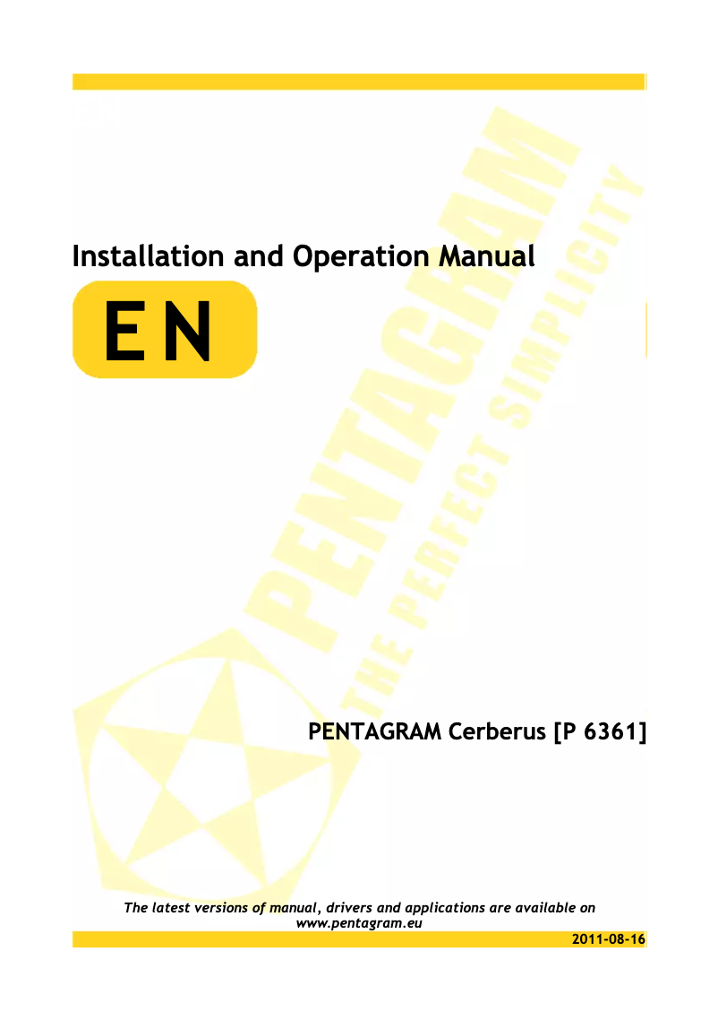 Page n°1 - Manuel utilisateur Pentagram Cerberus P6361