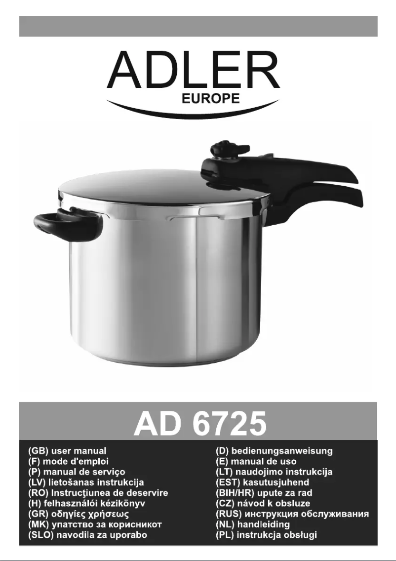 First page image of the manual for AD 6725