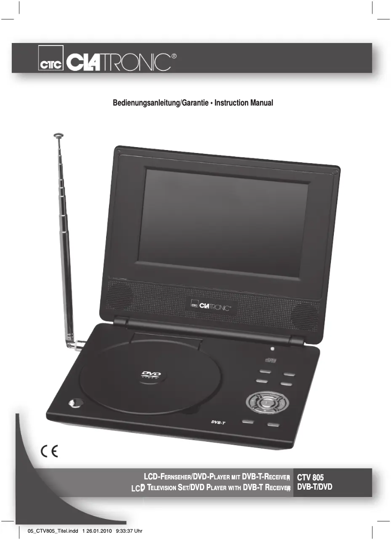 Page 1 de la notice Manuel utilisateur Clatronic CTV 805