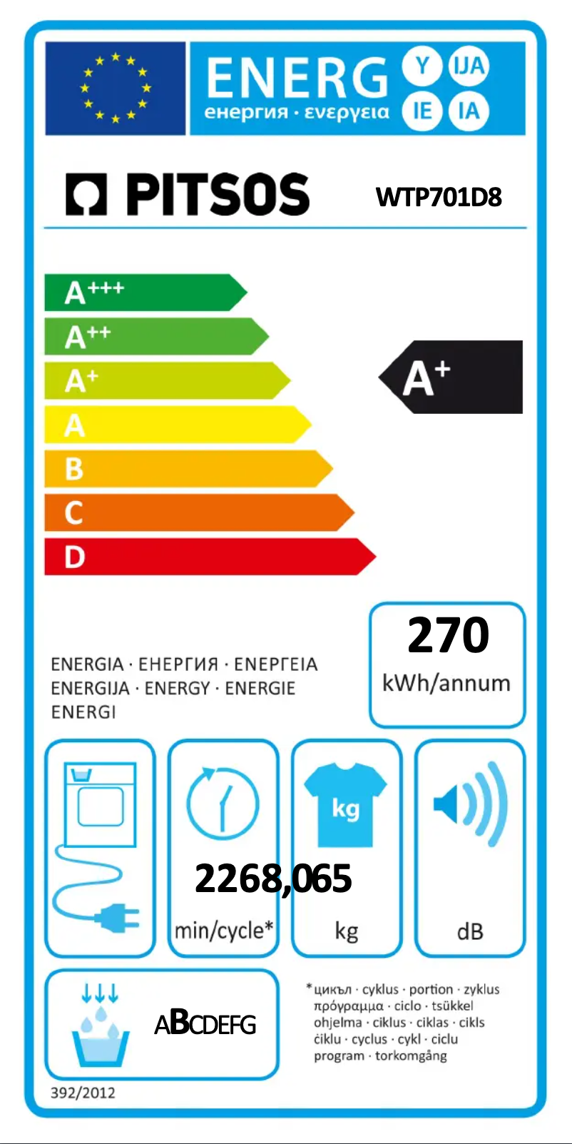 Image de la première page du manuel de l'appareil WTP701D8