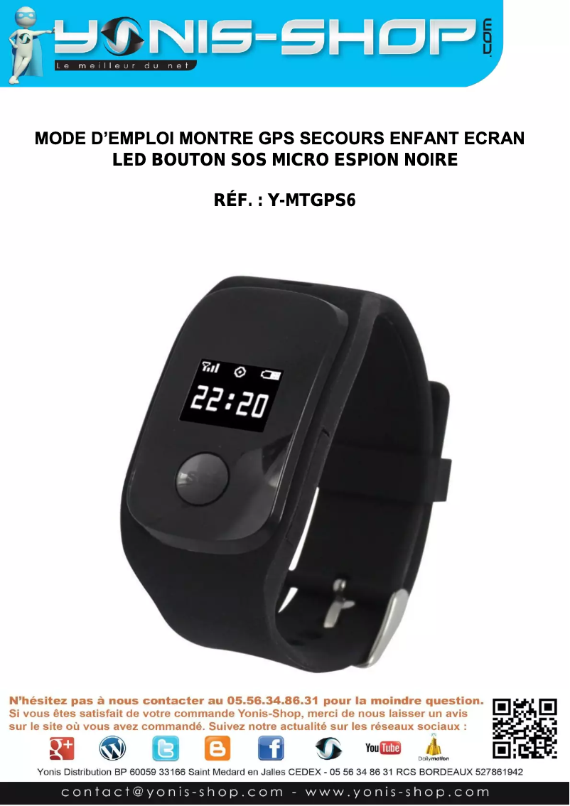 Page n°1 - Manuel utilisateur Yonis Y-MTGPS6