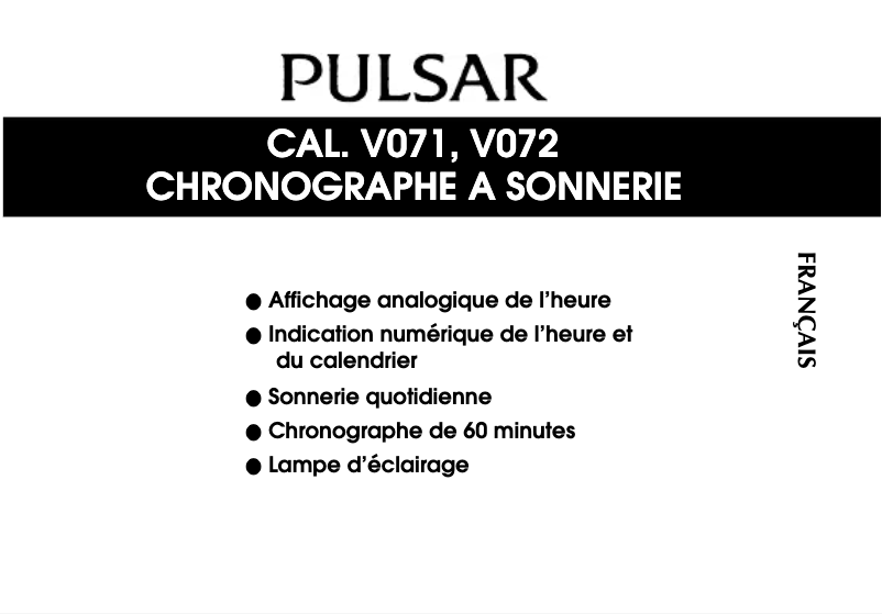 Page 1 of the manual User Manual Pulsar V072