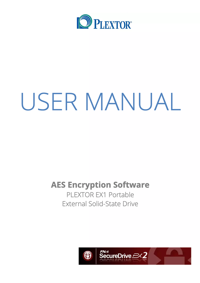 Page n°1 - Manuel utilisateur Plextor EX1
