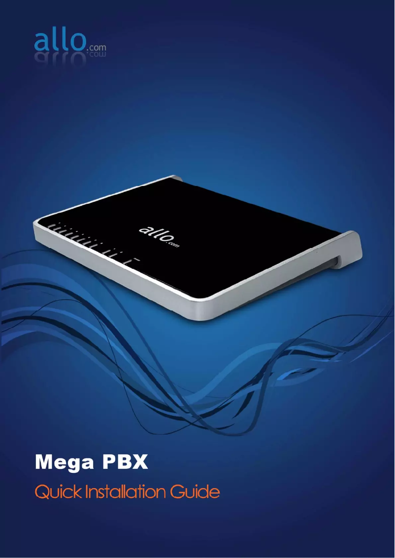 Página 1 del manual Guía de instalación ALLO PBX Mega