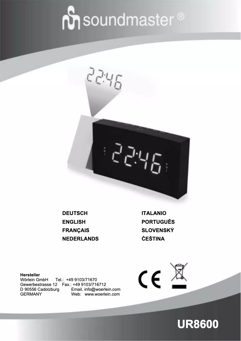 Page n°1 - Manuel utilisateur Soundmaster UR8600