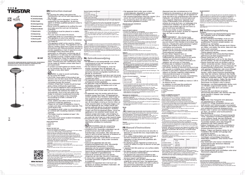 Page n°1 - Manuel utilisateur TriStar KA-5287