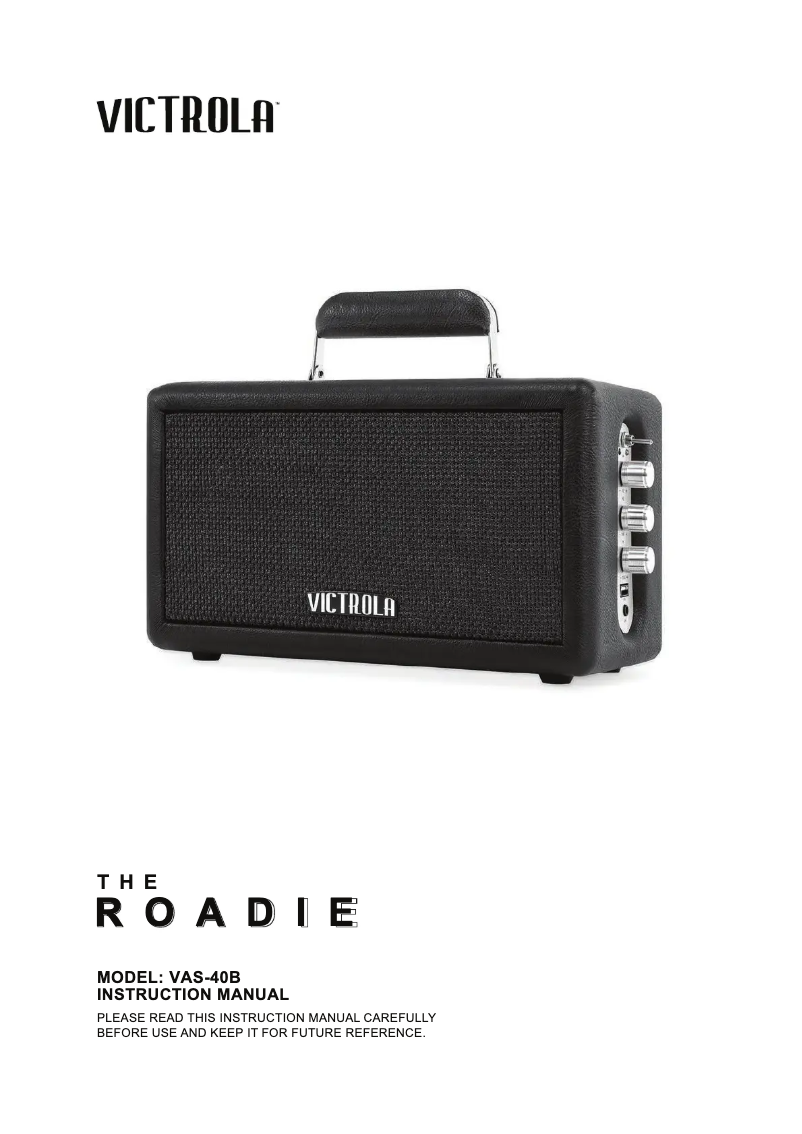 Image de la première page du manuel de l'appareil Roadie VAS-40B